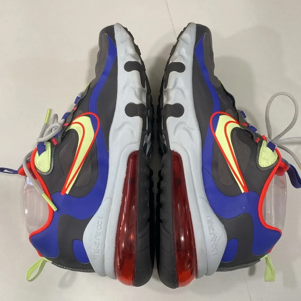 Nike Air Max React 270 GS CT1630-001 Thunder‎ Grey / Barely Volt Youth Size 6.5